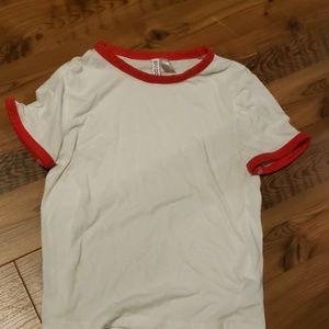 Red and white tshirt